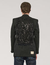 Party Back Blazer - Black Sequin - Black