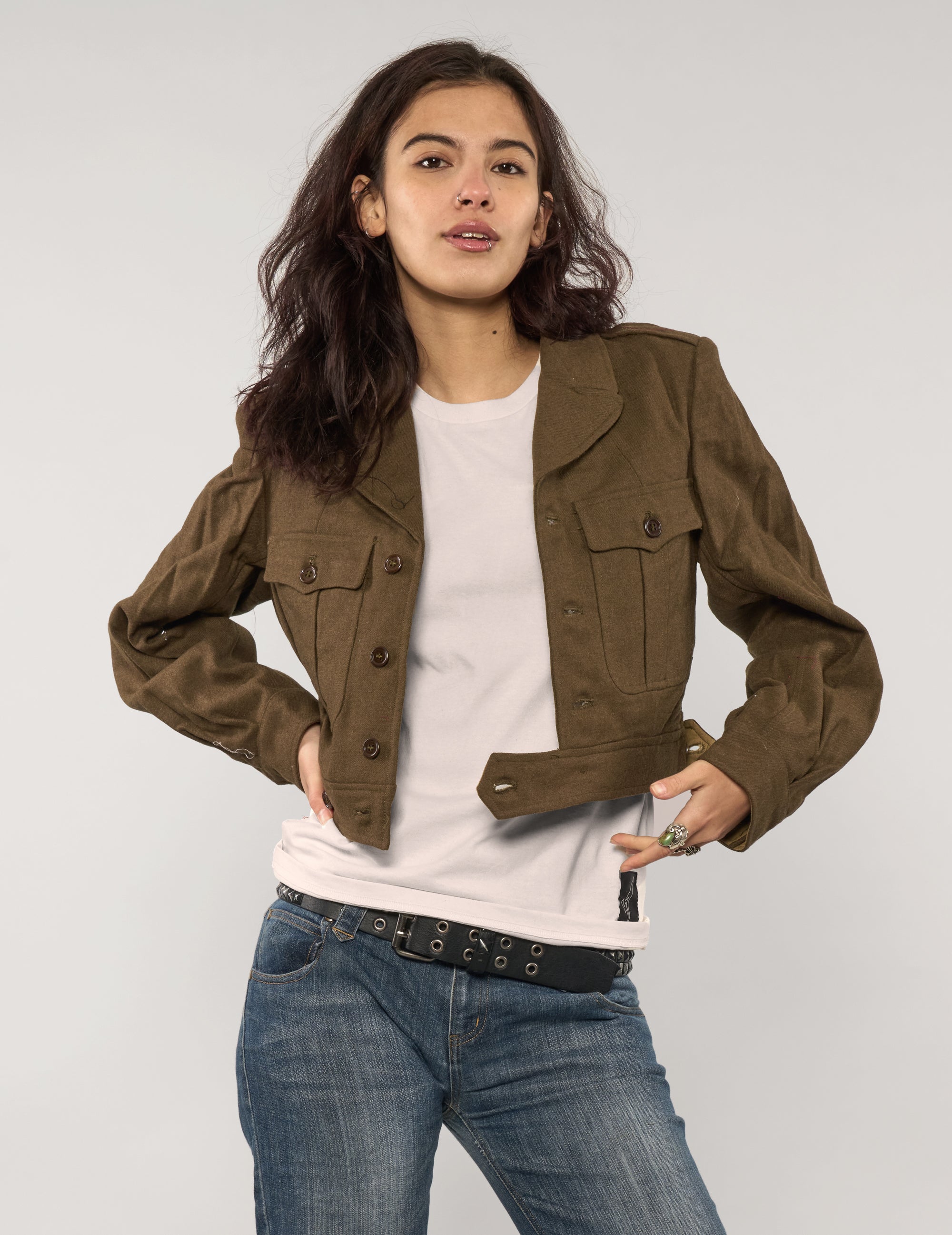 French Cropped Military Jacket