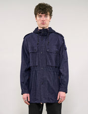 IMMORTAL Hooded Parka in Navy Micro Dot
