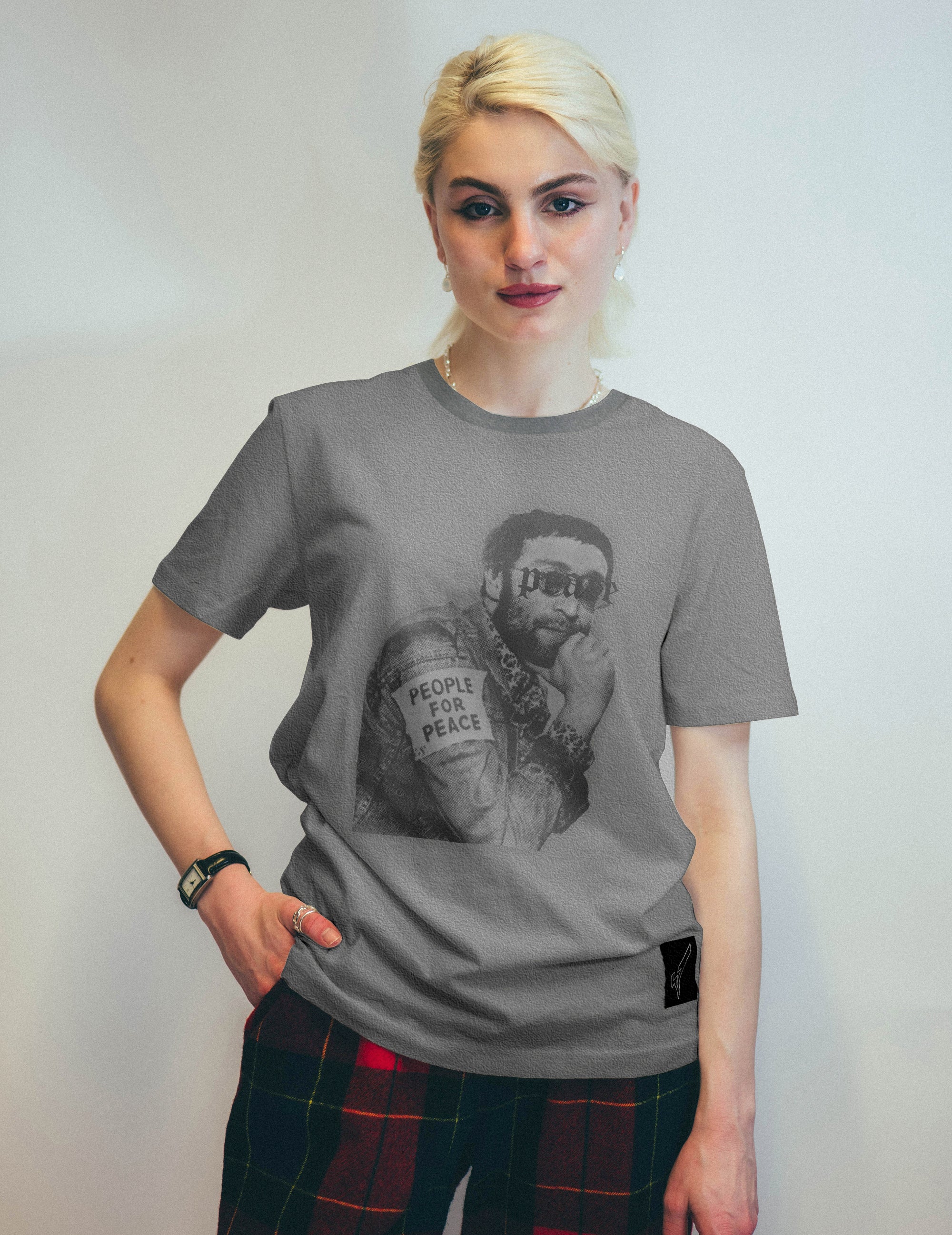 John Lennon "People for Peace" T-Shirt in Grey