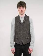 IMMORTAL Black and White Bouclé Tweed Waistcoat