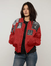 MA-1 Light Weight Patched Bomber Jacket in Red