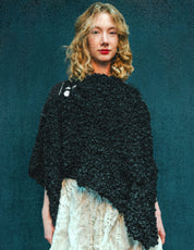 Scrunched Shawl Top in Black