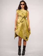 The Pirate Dress – Chartreuse Floral Jacquard