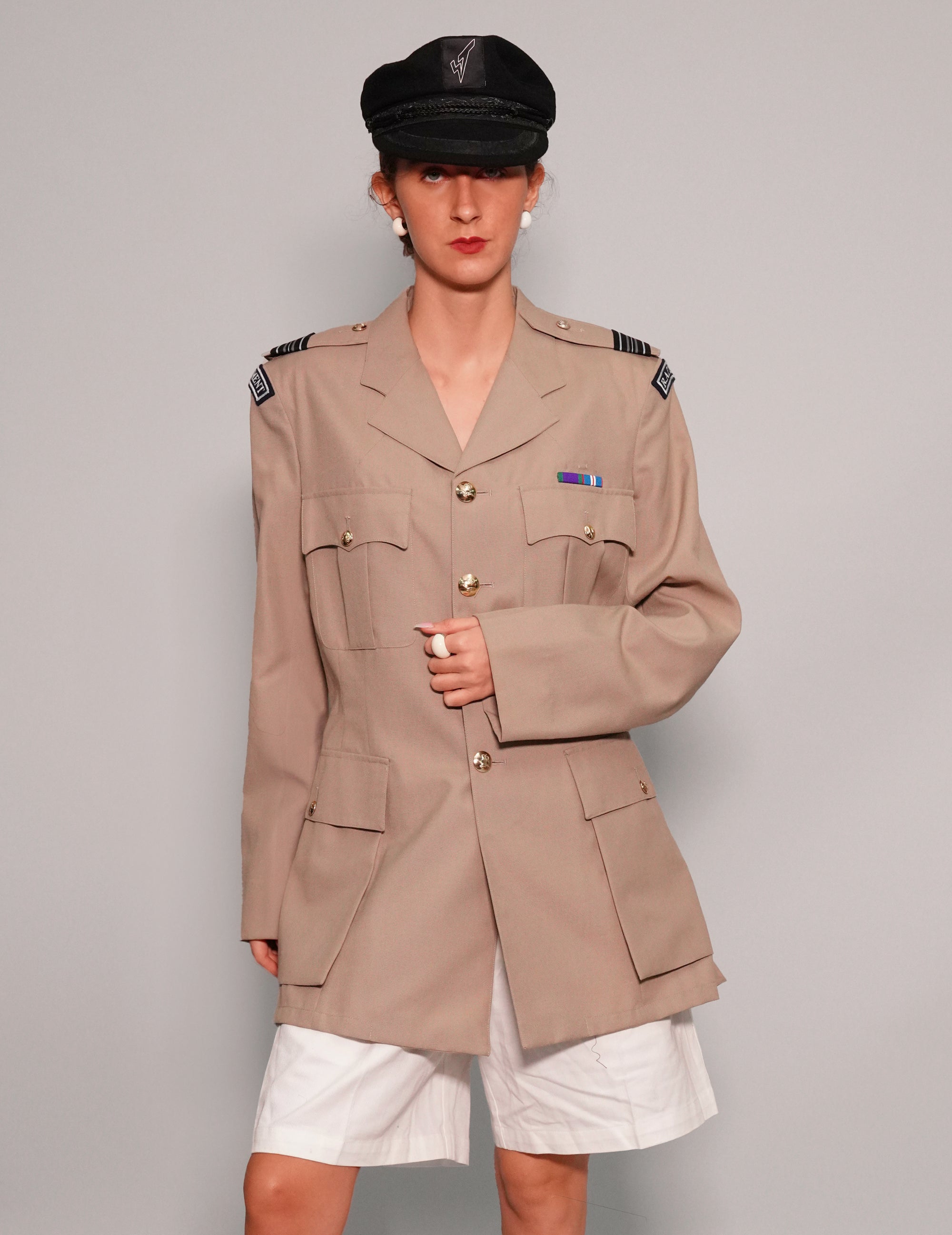 Women's Vintage Military RAF Blazer in Beige | Stuart Trevor