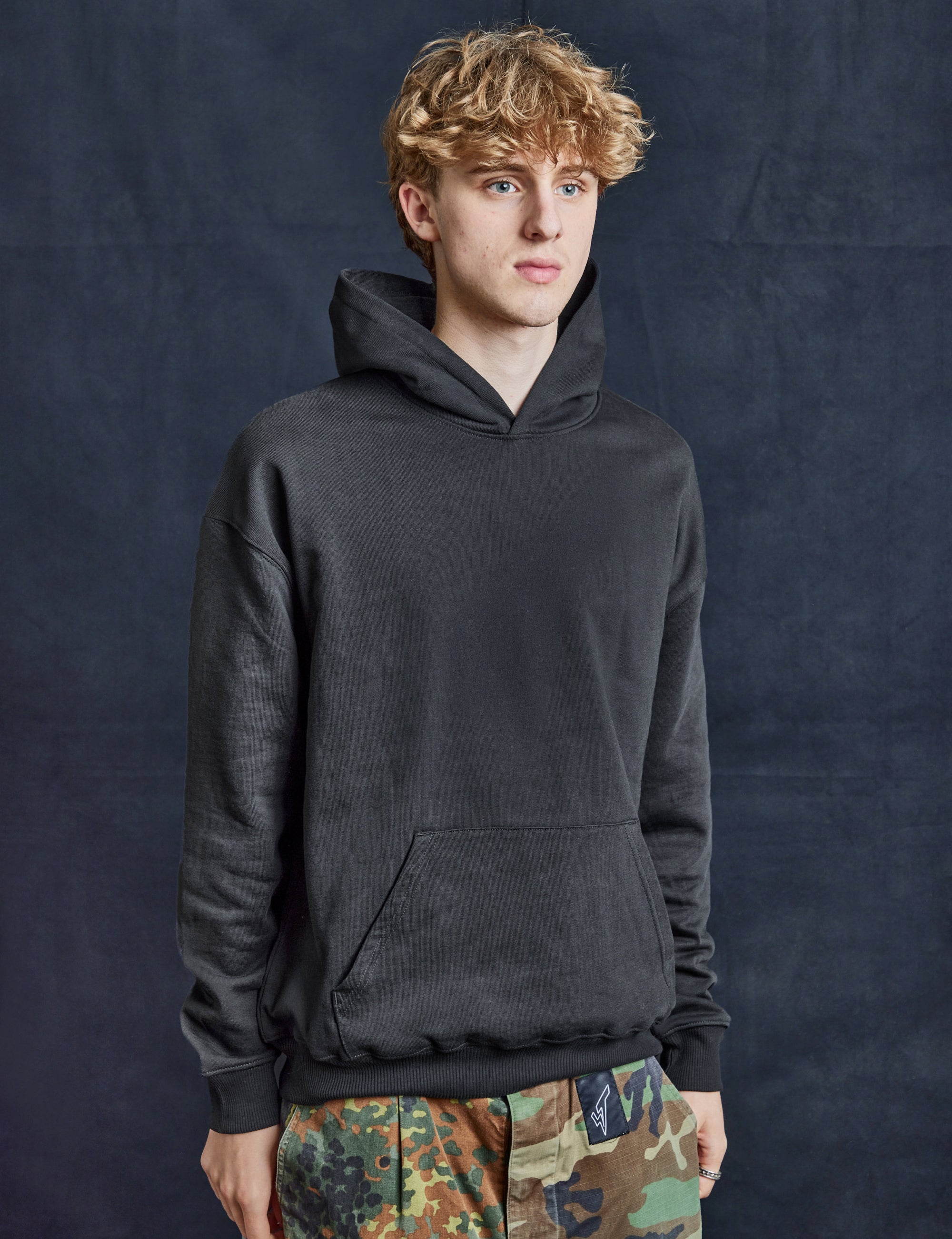 Men's Black Cotton Hoodie | Stuart Trevor