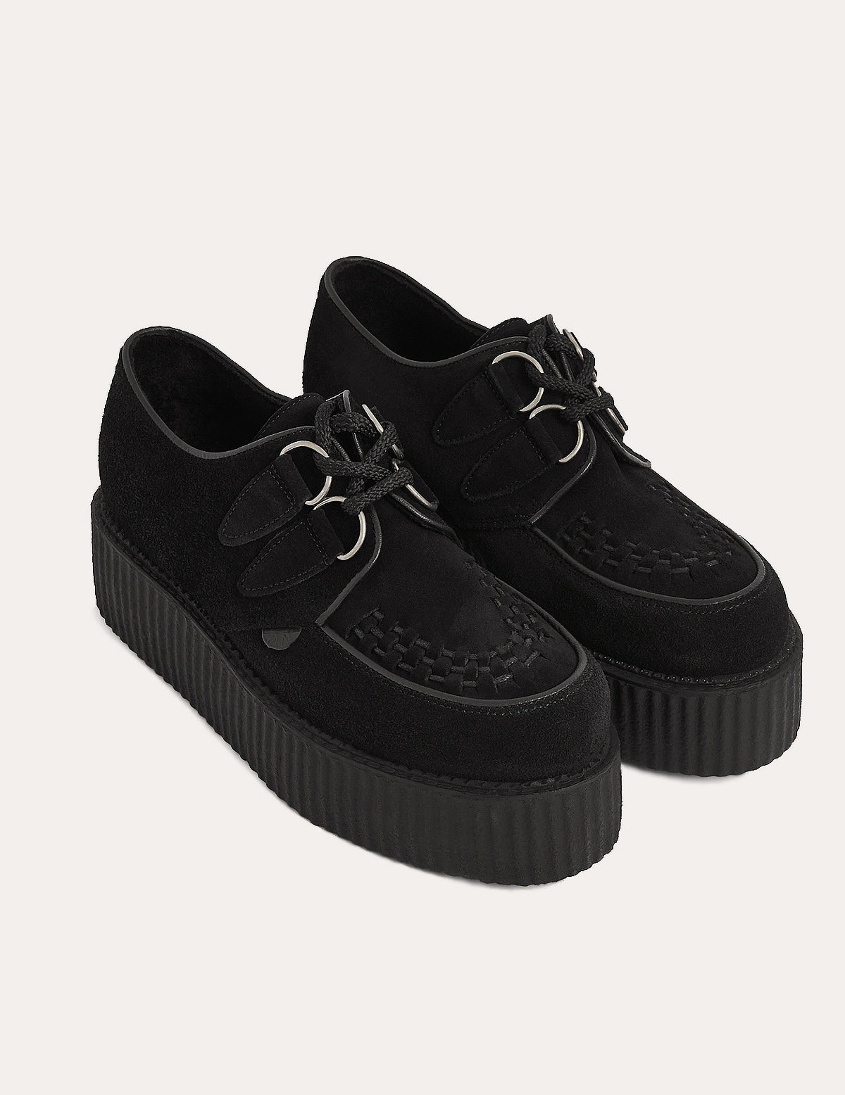 Underground Wulfrun Double Sole Creeper Shoes in Black Suede