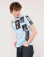 'Saint' Multipatch T-Shirt in Blue