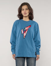 ST 'A Lad Insane' Long Sleeve Logo Tee in Blue