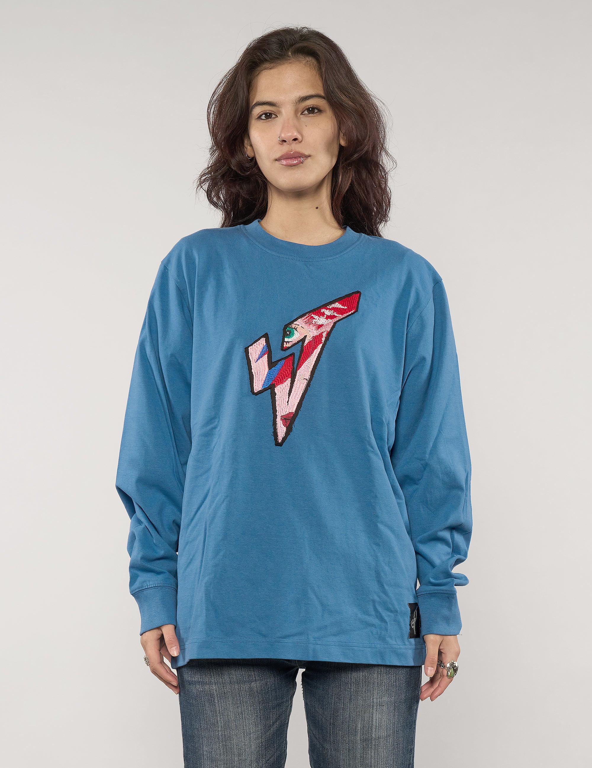 ST 'A Lad Insane' Long Sleeve Logo Tee in Blue