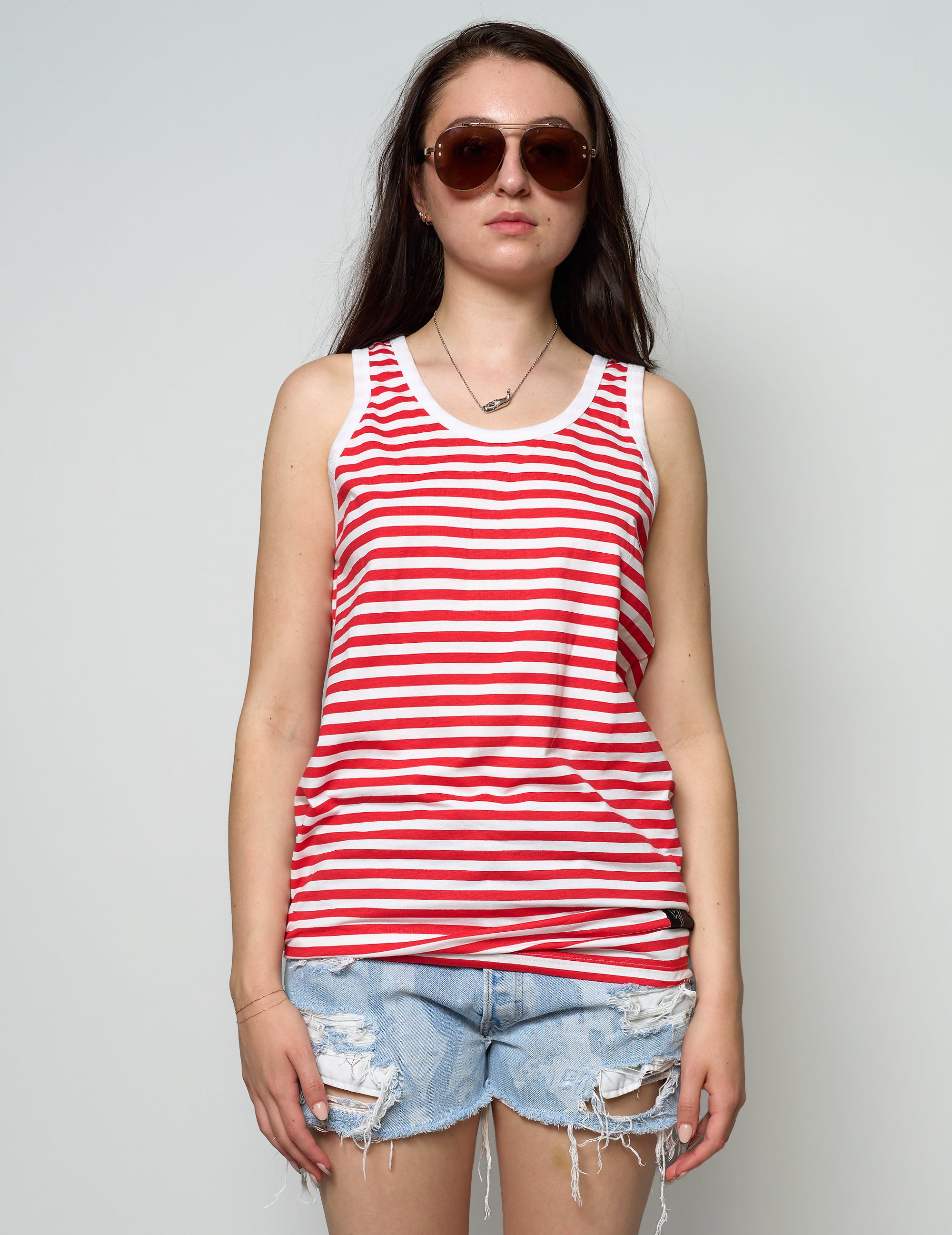 Vintage Marine T-Shirt mit blauen Streifen