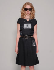 Vintage ST Patched Dress in Navy