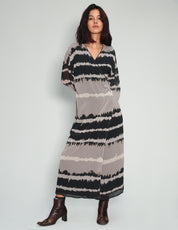Black and Grey Tie Dye Dress