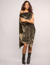 The Pirate Dress – Antique Bronze Cotton Velvet