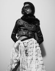 'Peace' Laser Printed Leather Jacket