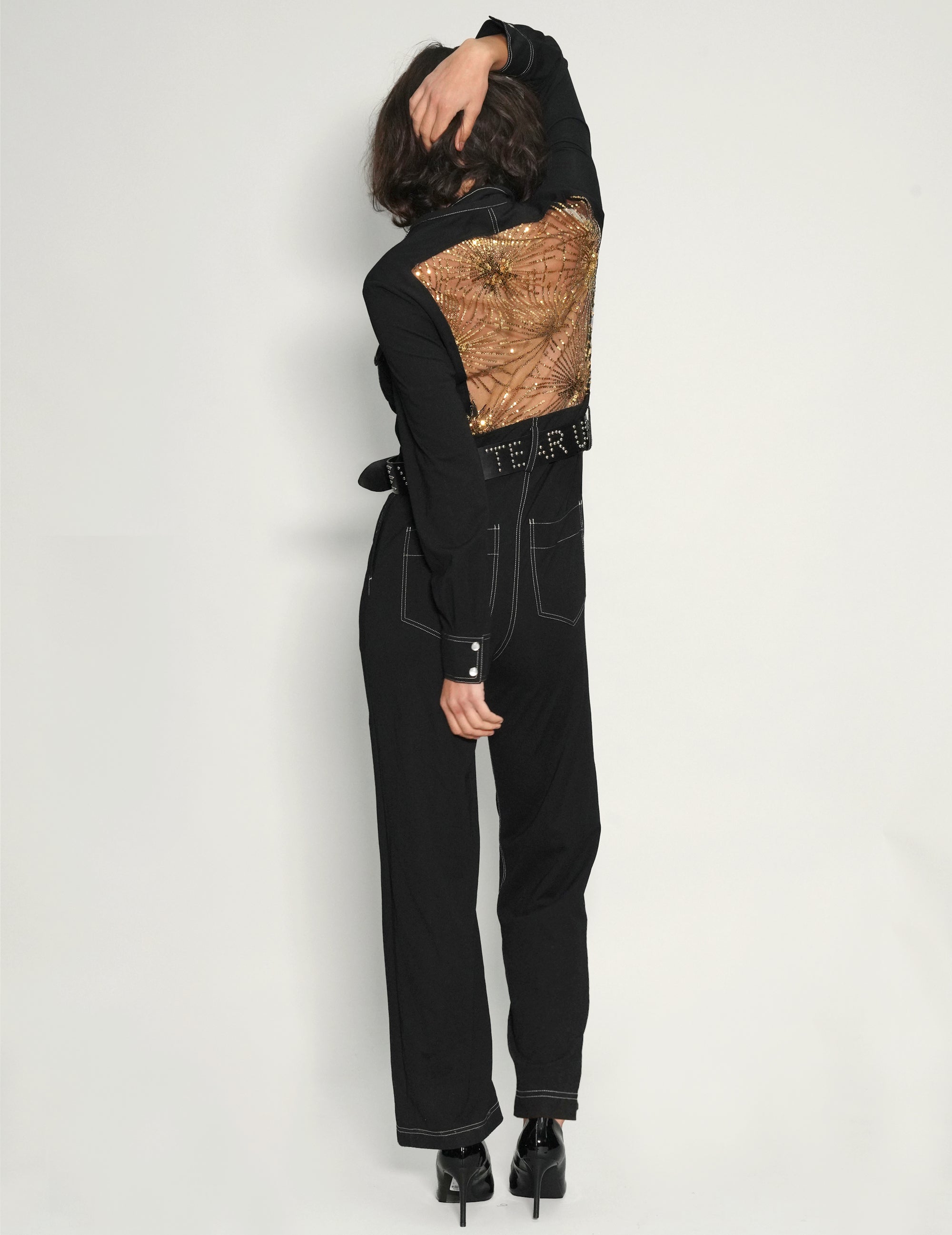 Party Back Jumpsuit in Black