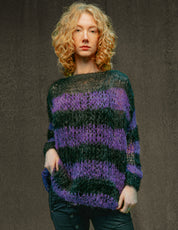 "PISTOLS" Mohair Hand knits - Purple and Black