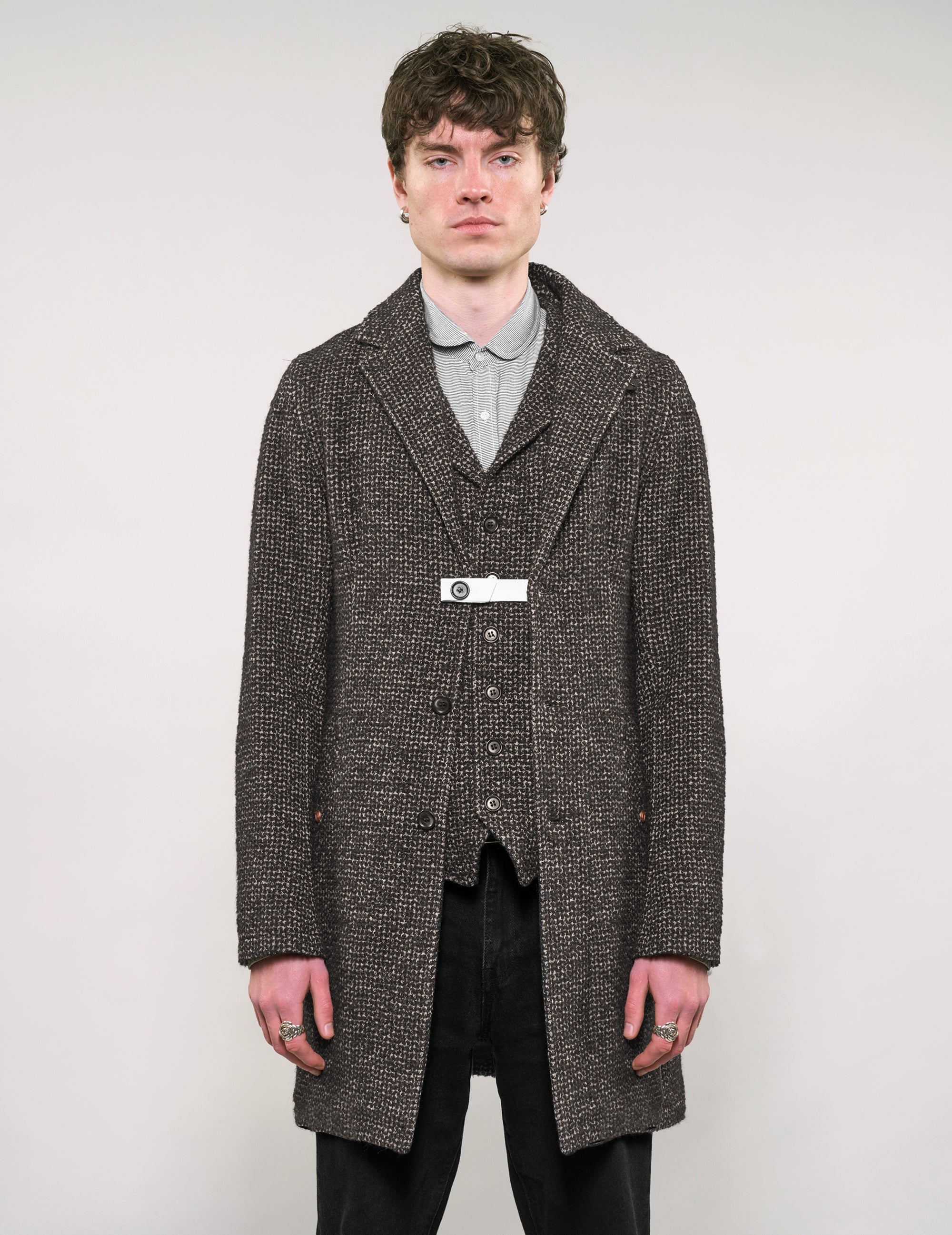 IMMORTAL Silverstone Frock Coat - Grey & White