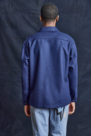 Wool Workshirt in Navy Blue