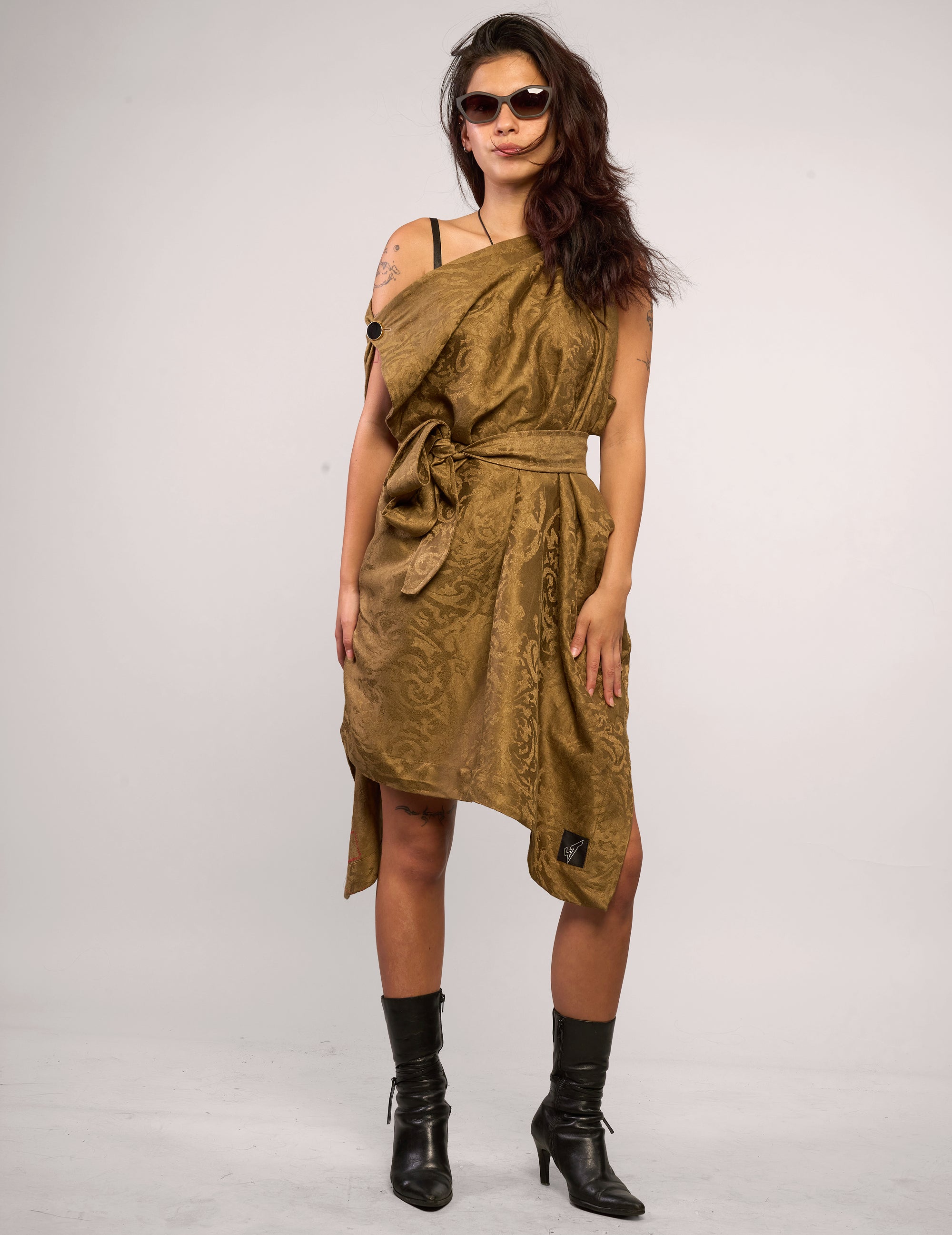 The Pirate Dress – Antique Gold Jacquard