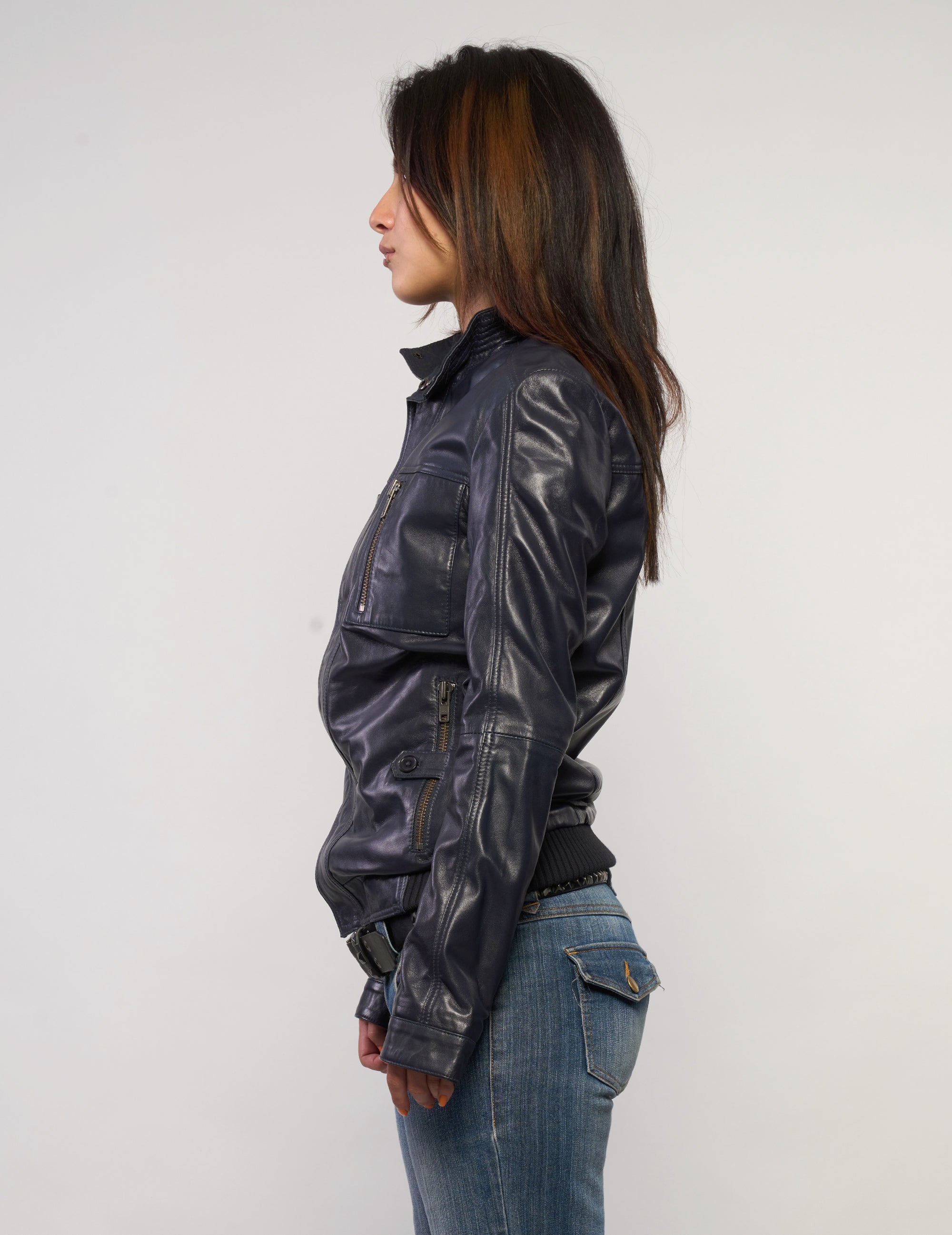 IMMORTAL Navy Leather Jacket