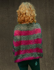 "PISTOLS" Mohair Hand knits - Pink & Grey