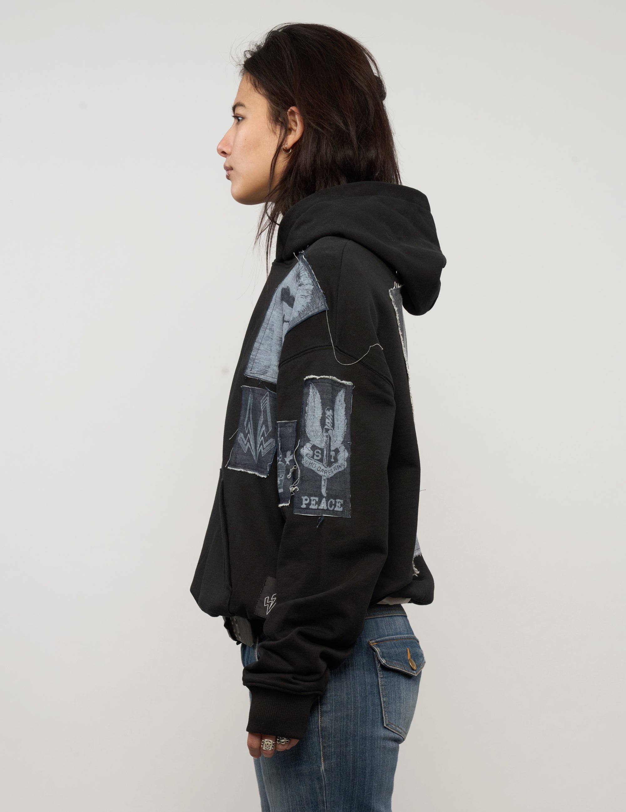 ST Multipatch Logo Hoodie in Black