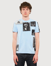 'Saint' Multipatch T-Shirt in Blue