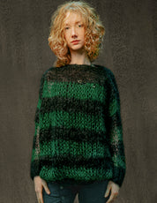 "PISTOLS" Mohair Hand knits - Green and Black