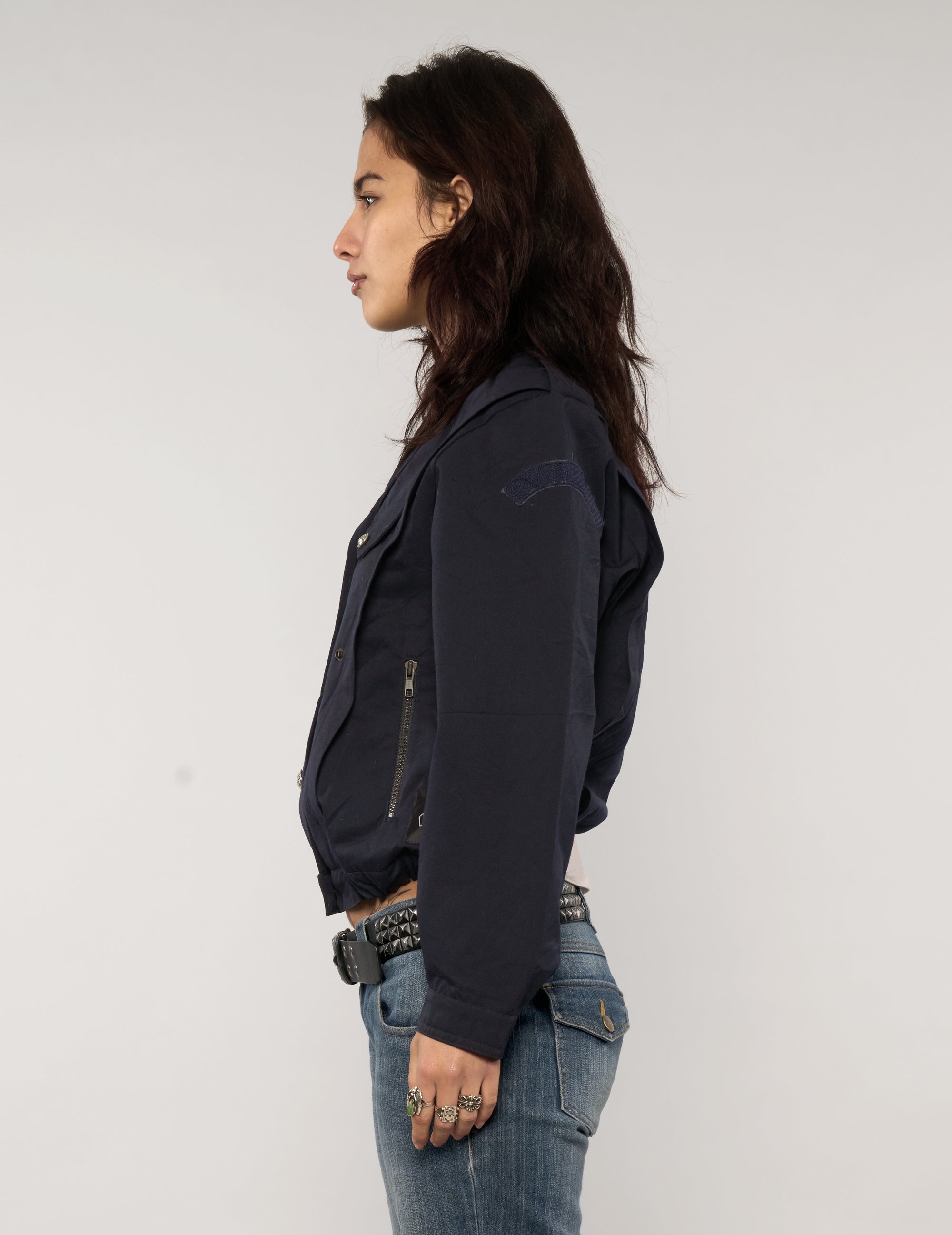 French Military Style Cropped Jacket