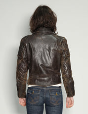 Padded Leather Biker Jacket