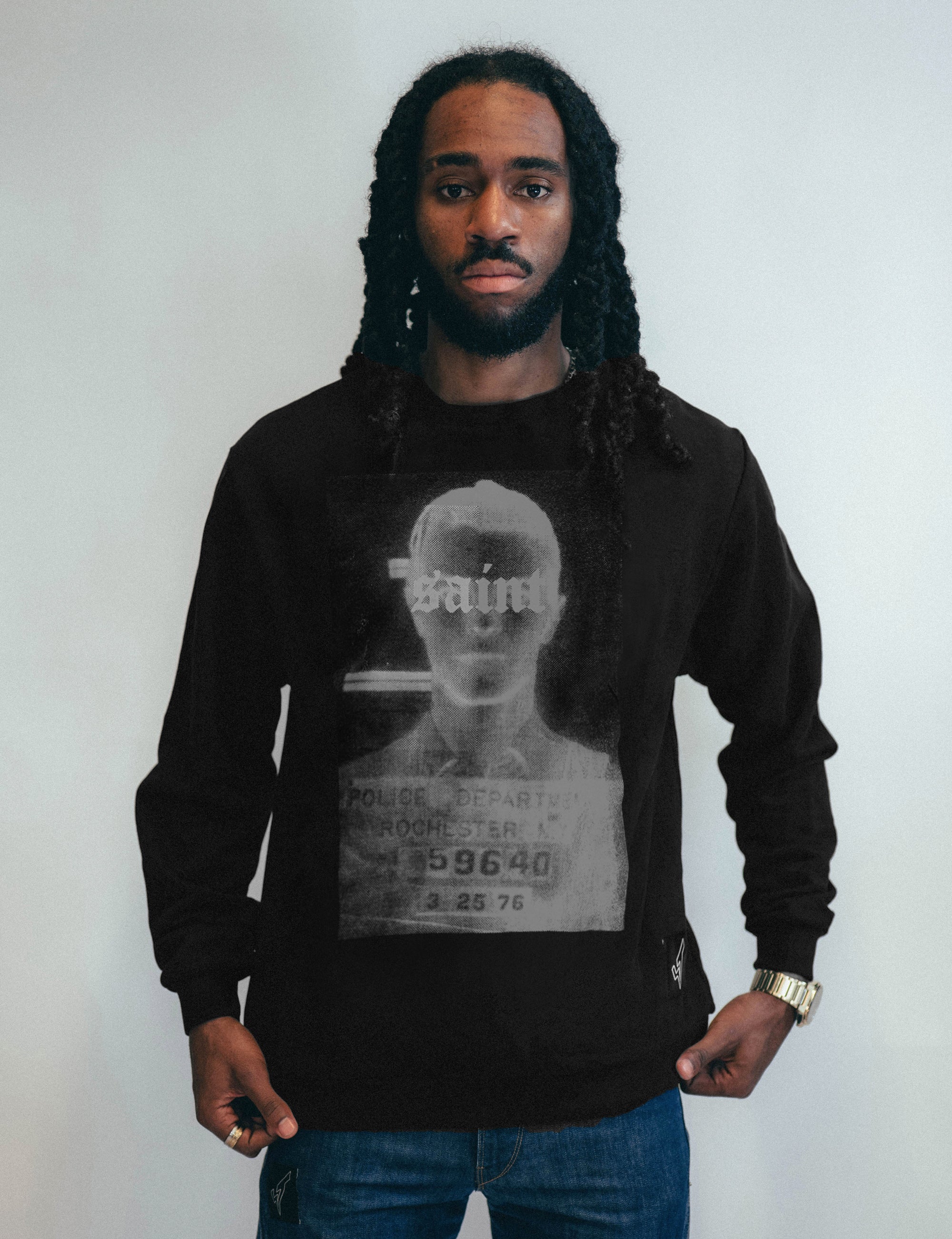 Sweat-shirt « Saint » noir