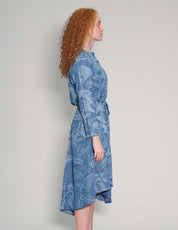 'Peace' Laser Printed Light Blue Dress