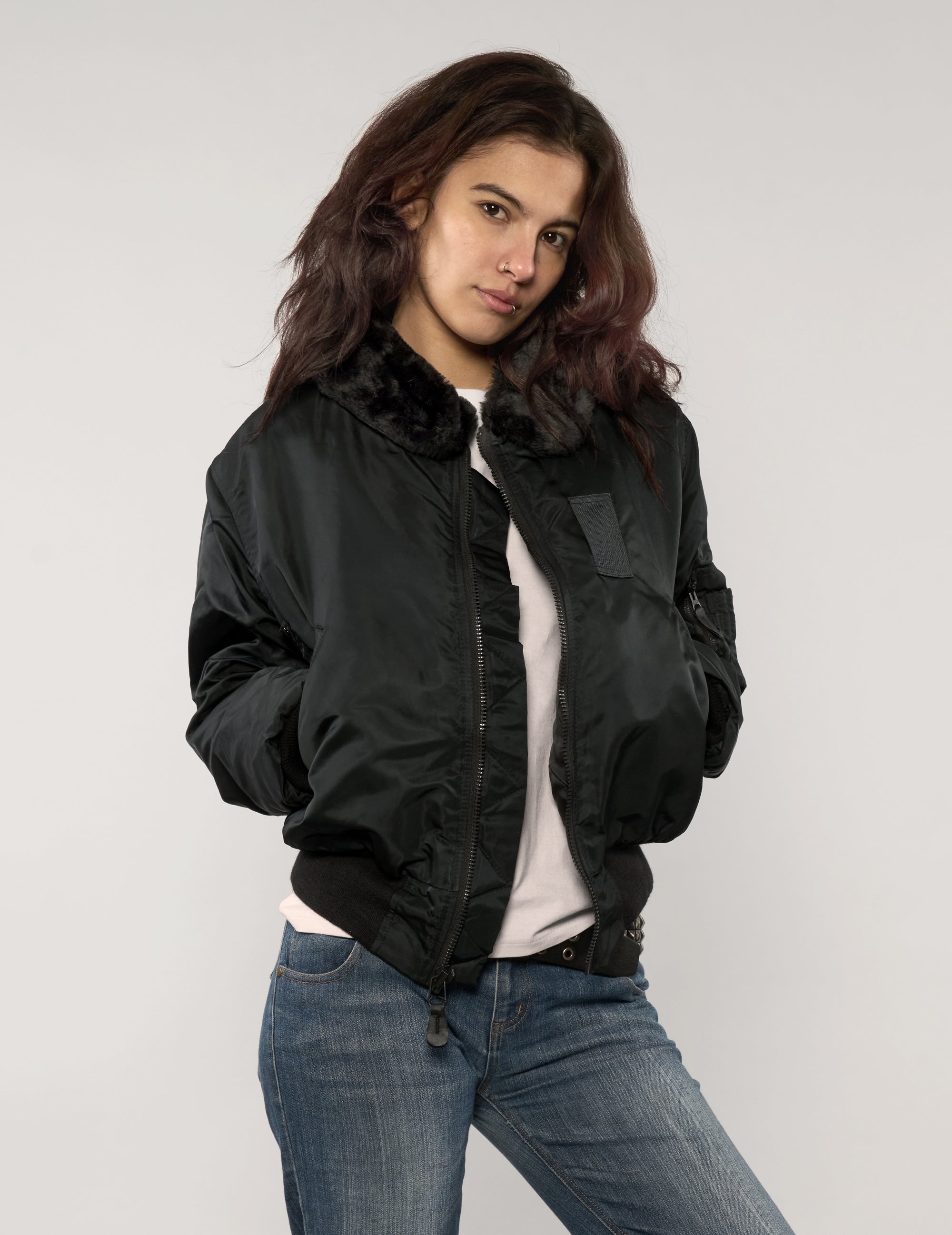 B15C Military Fur Collar Bomber Jacket