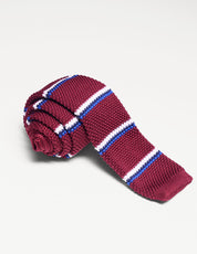 Elensa Silk Tie - Burgundy Stripe