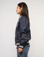 Vintage Navy Leather Varsity Jacket
