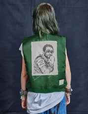 "People for Peace" Bomber Gilet in Green