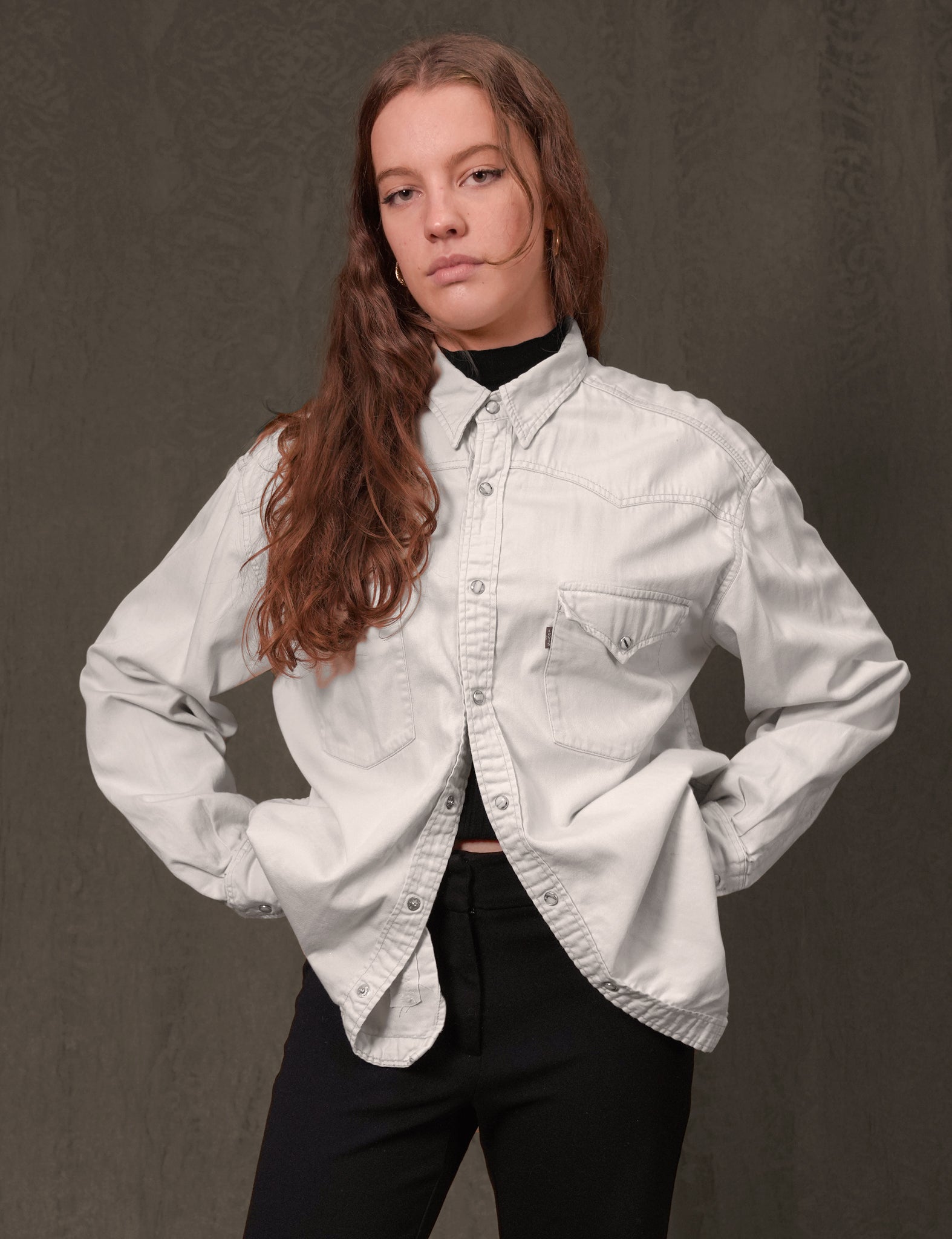 The White ST Gold Sequin Party Back Shirt