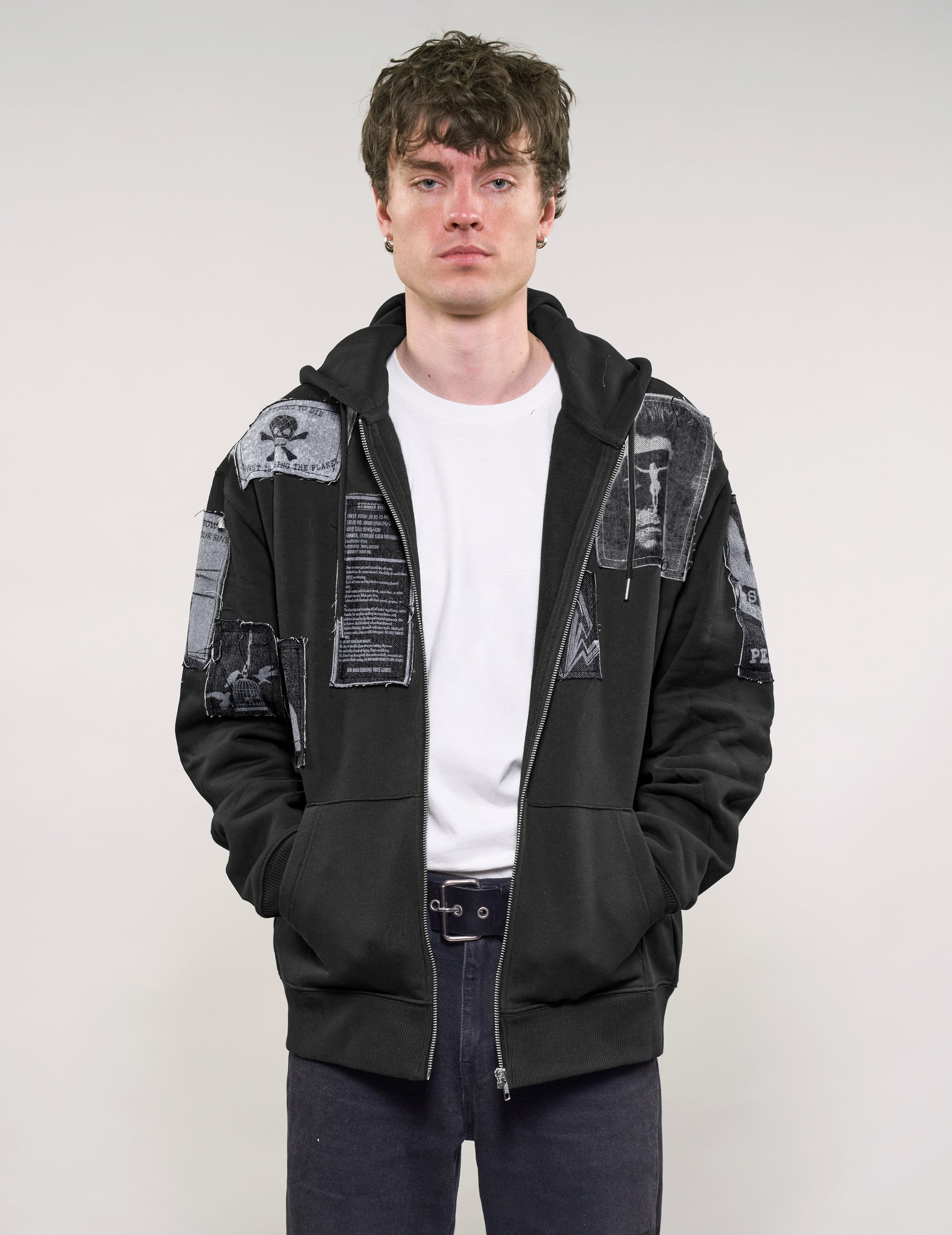 ST Multipatch Zip Hoodie in Black