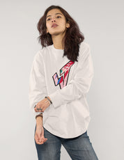 ST 'A Lad Insane' Long Sleeve Logo Tee in Ecru