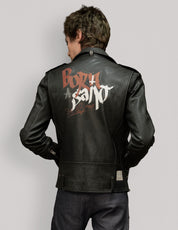 Born Saint Leather Biker Jacket in Black