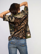 Party Back Short Sleeve Shirt - Black Sequin