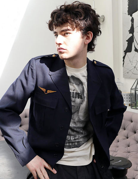 ジャケット・アウター 1950s french work jacket NAVY MILITARY Military Surplus Vintage French Army Workwear Jacket Blue