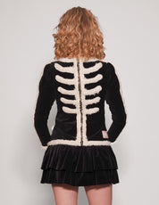 Vivetta Black Velvet Dress with Fur Trim