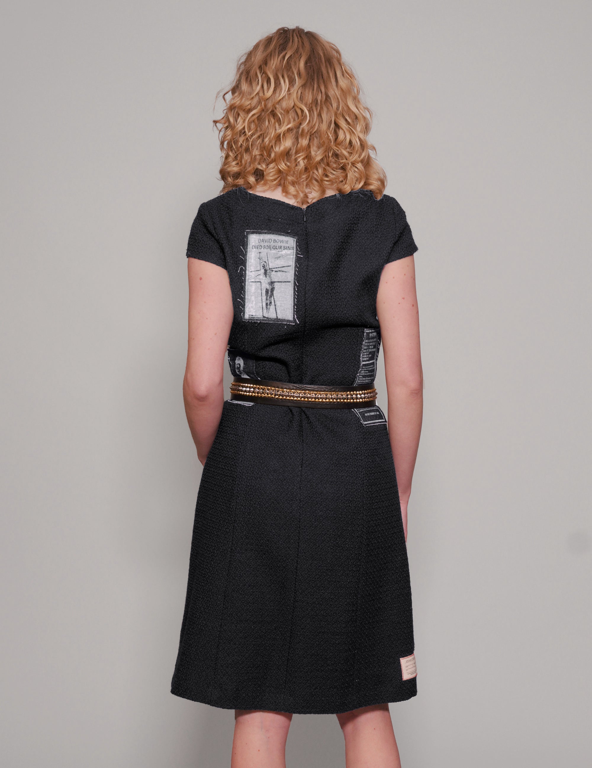 Vintage ST Patched Dress in Navy
