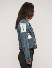 Vintage Patched Denim Jacket in Blue