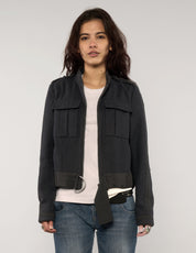 Cropped Military Style Jacket