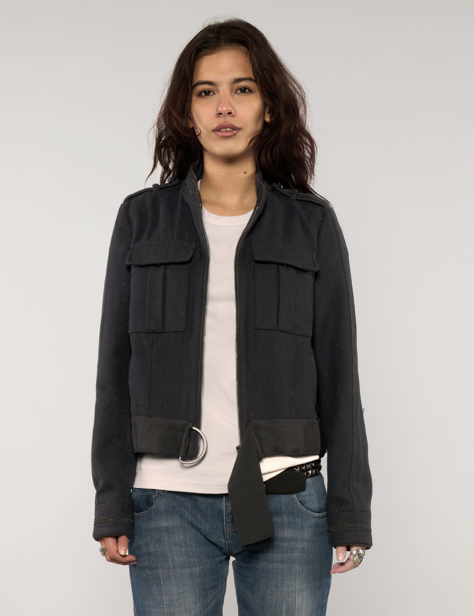 Cropped Military Style Jacket