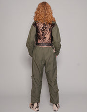 Olive Green Party Back Jumpsuit