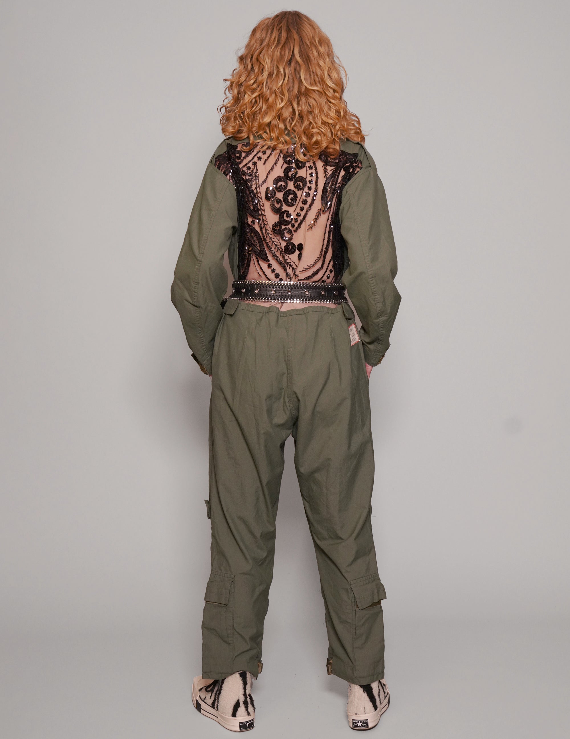 Olive Green Party Back Jumpsuit